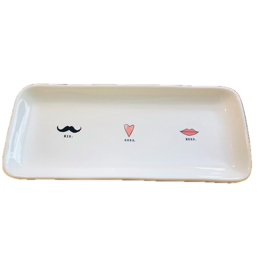 Rae Dunn His Hers Ours Trinket Dish Plate Tray